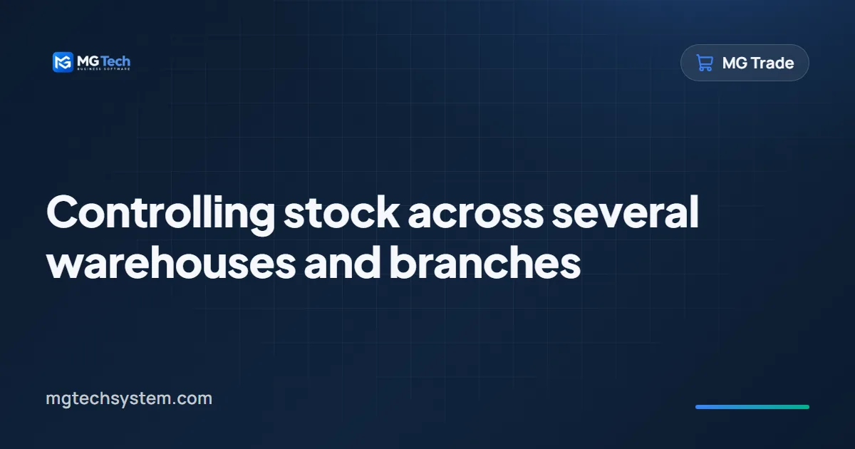 Controlling stock across several warehouses and branches